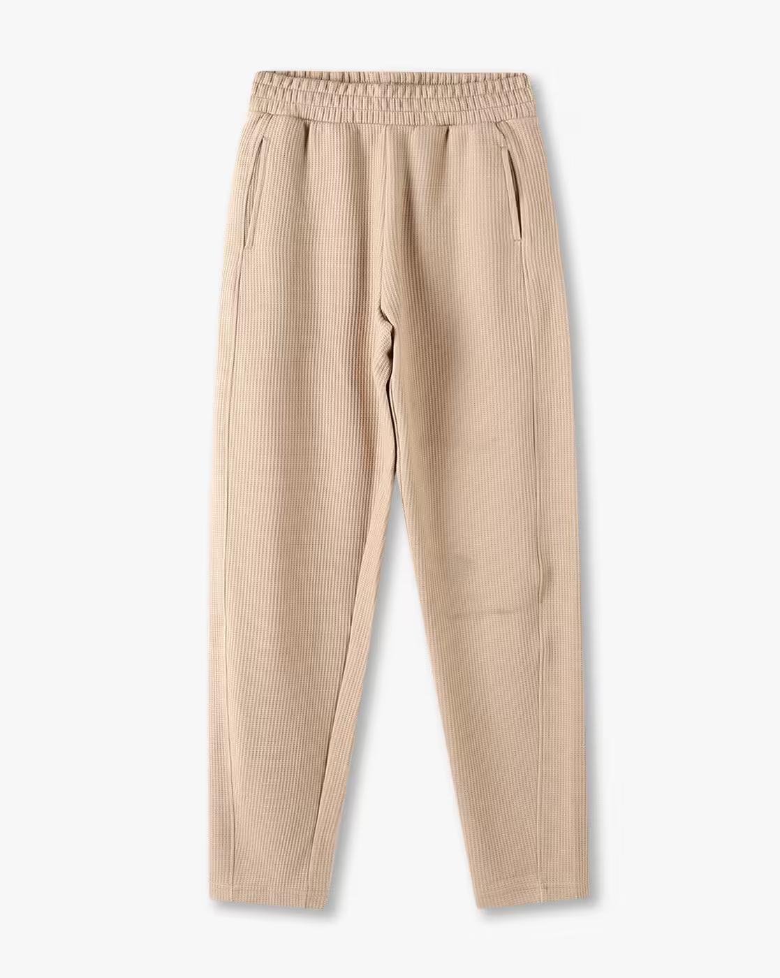 Girls Waffle-Knit Barrel Fit Pleated Pants