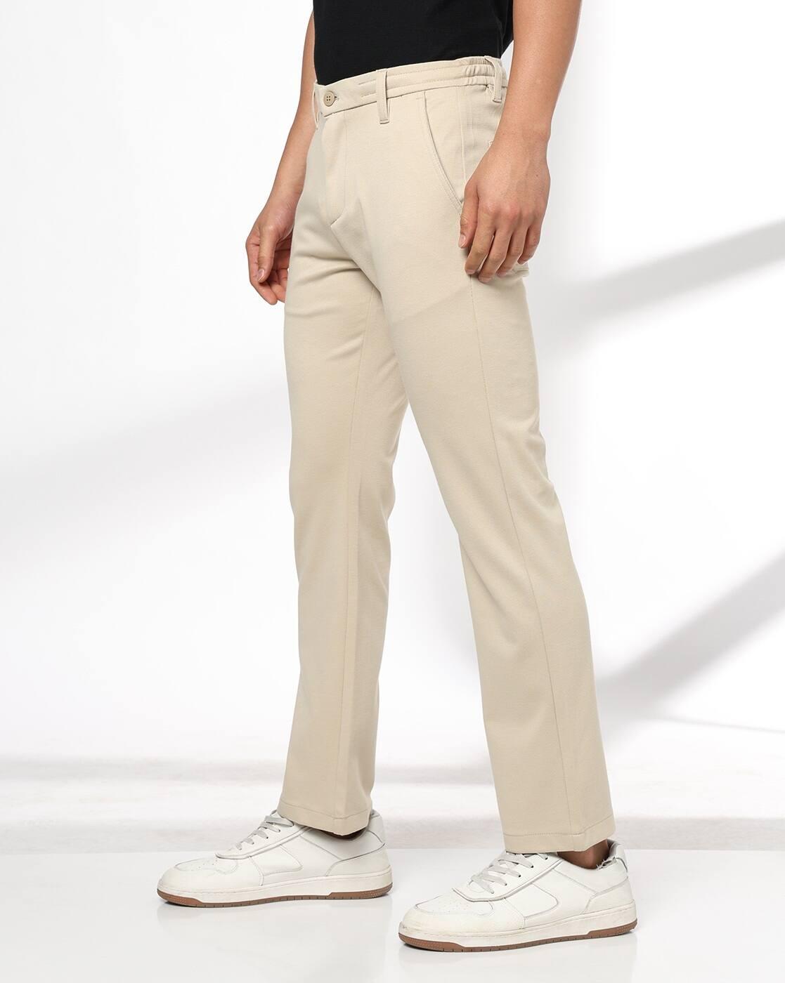Men Patterned Mid-Rise Straight Fit Chinos