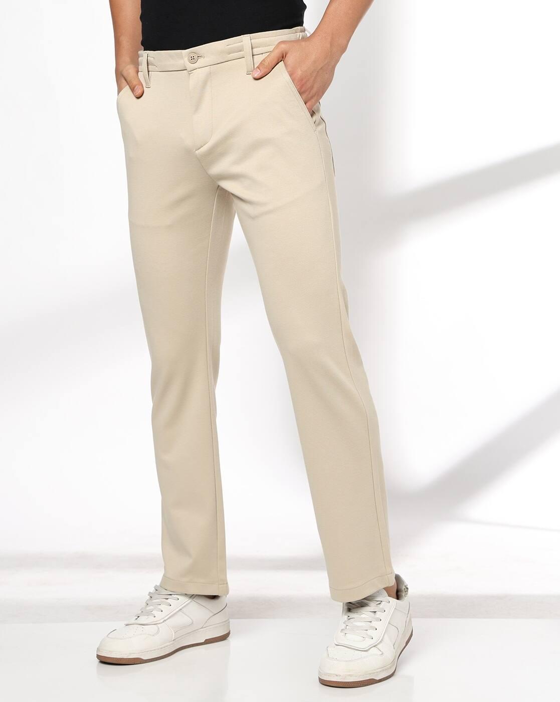 Men Patterned Mid-Rise Straight Fit Chinos