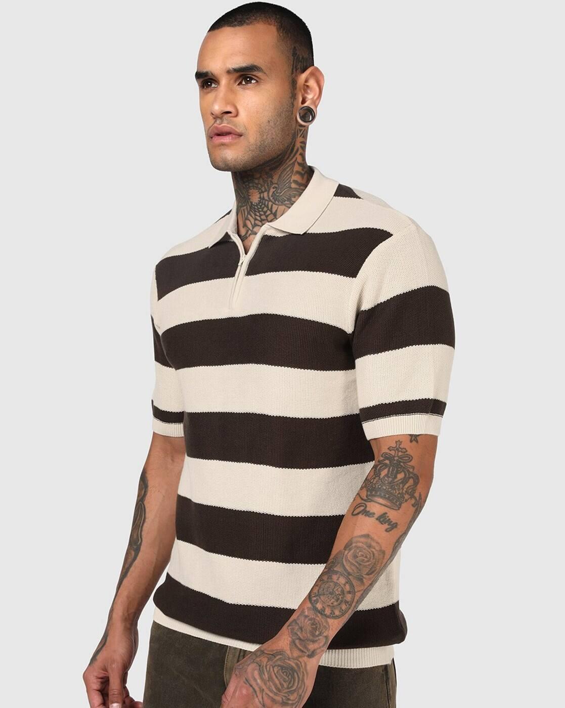 Men Colourblocked Slim Fit Polo Collar T-Shirt