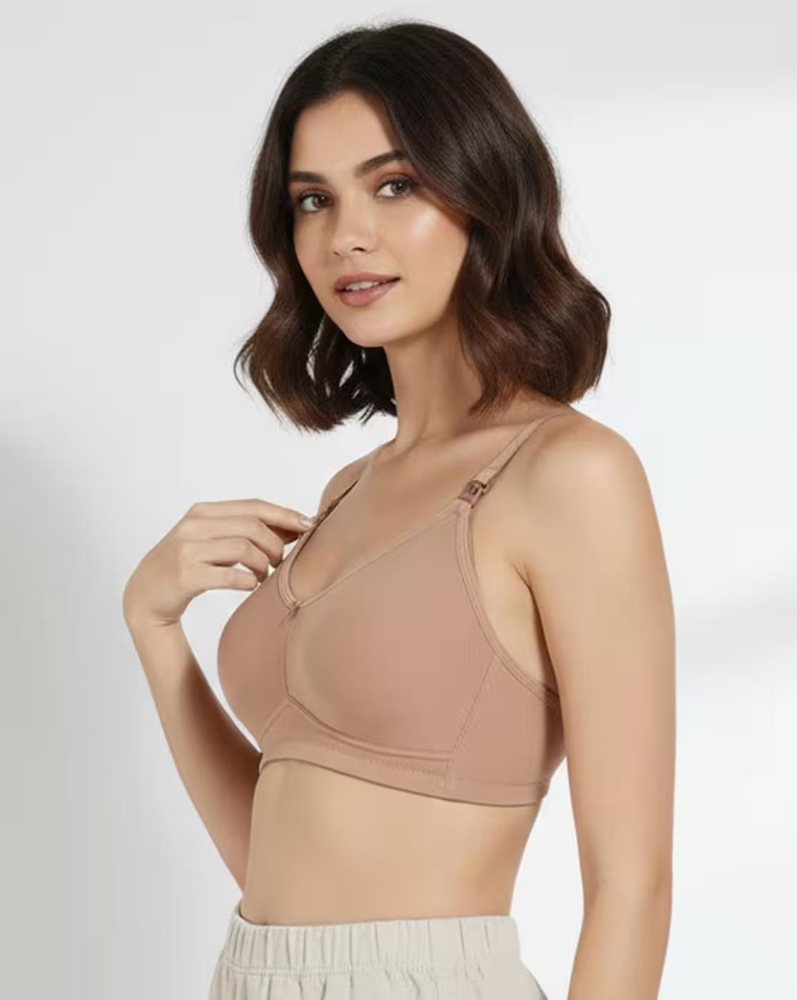 Maternity Double Layered Non-Wired 3/4Th Coverage Nursing Bra