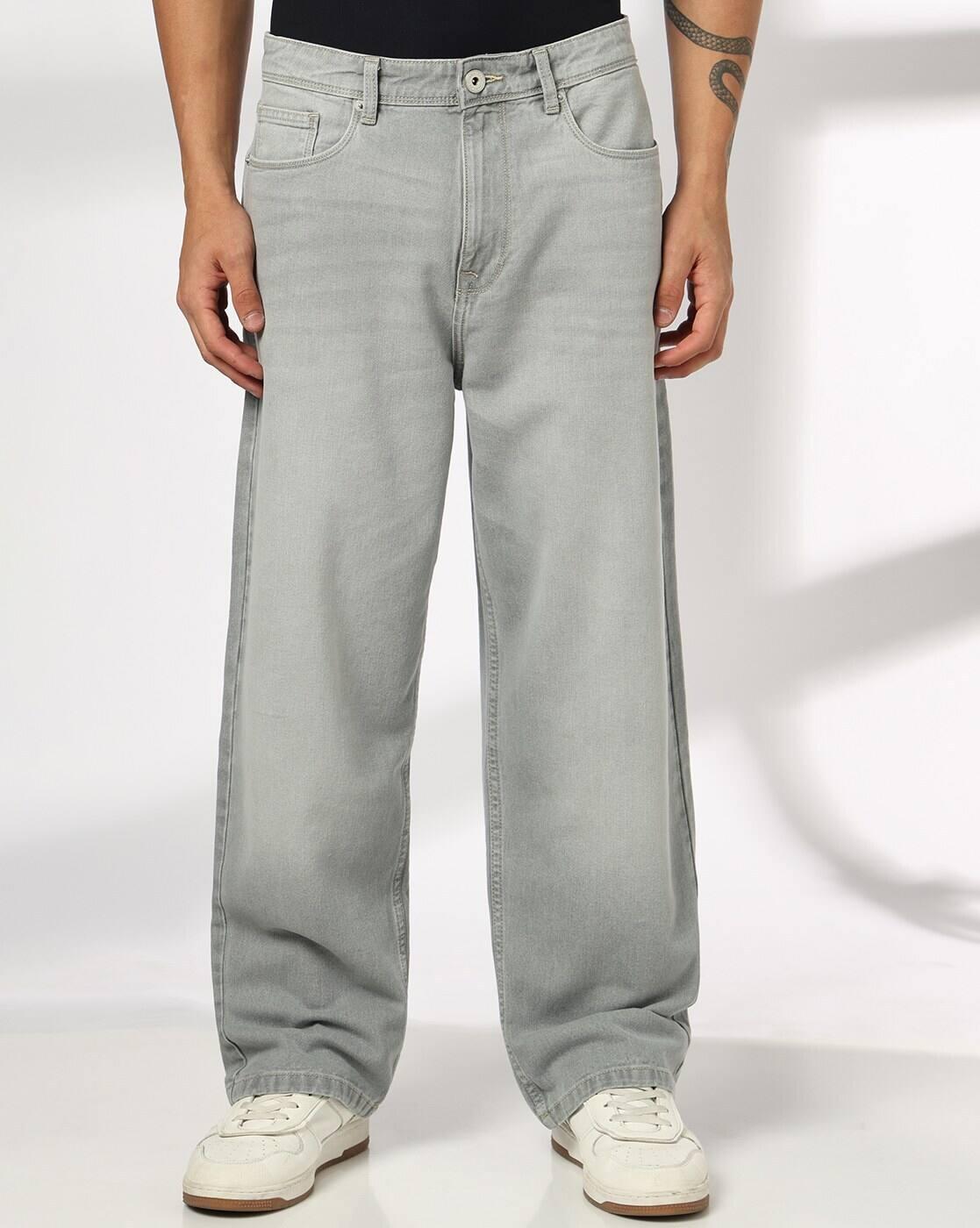 Men Mid-Wash Baggy Jeans