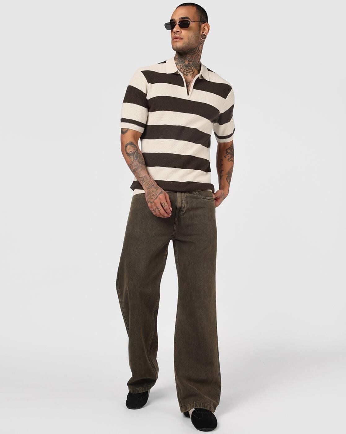 Men Colourblocked Slim Fit Polo Collar T-Shirt