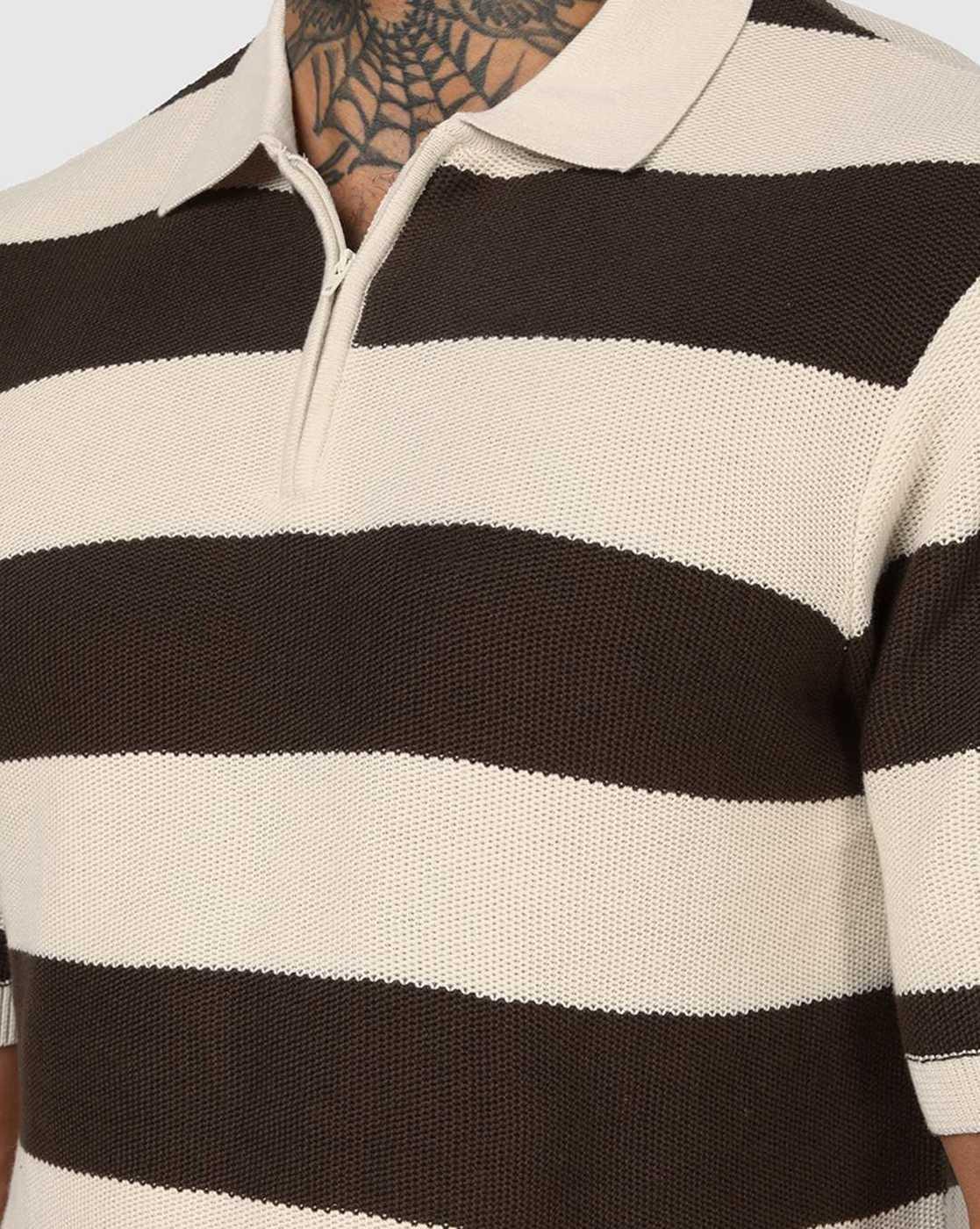 Men Colourblocked Slim Fit Polo Collar T-Shirt