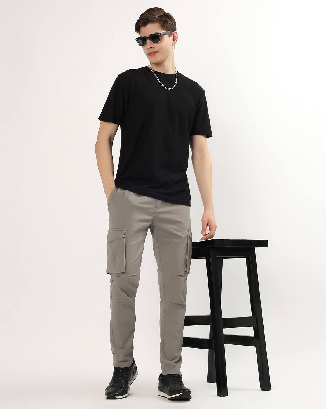 Men Flat-Front Relaxed Fit Cargo Pants