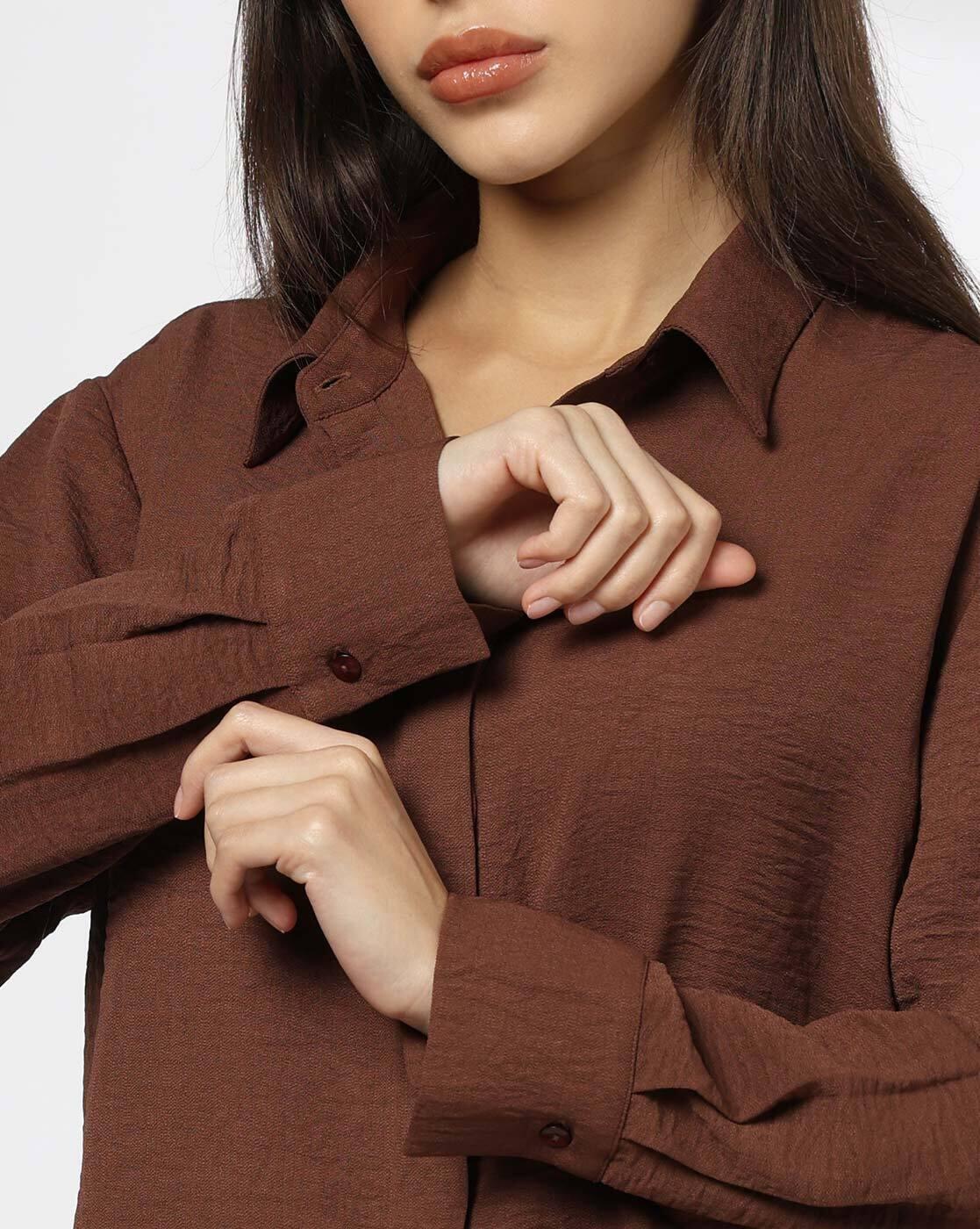 Women Regular Fit Crinkled Shirt