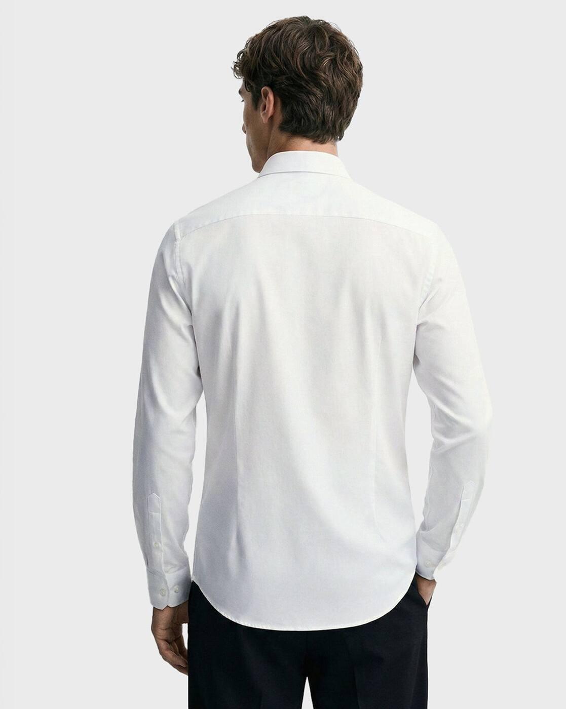 Men Pintuck Slim Fit Cotton Shirt