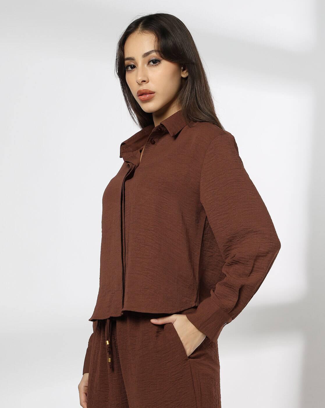 Women Regular Fit Crinkled Shirt