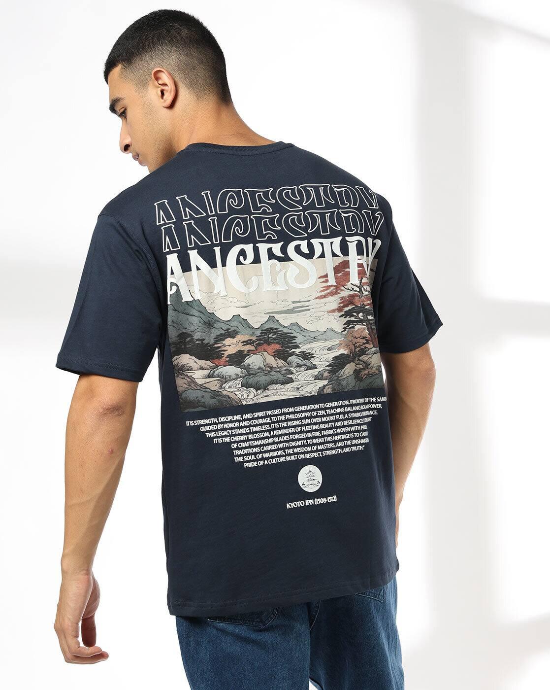 Men Graphic Print Relaxed Fit Crew-Neck T-Shirt