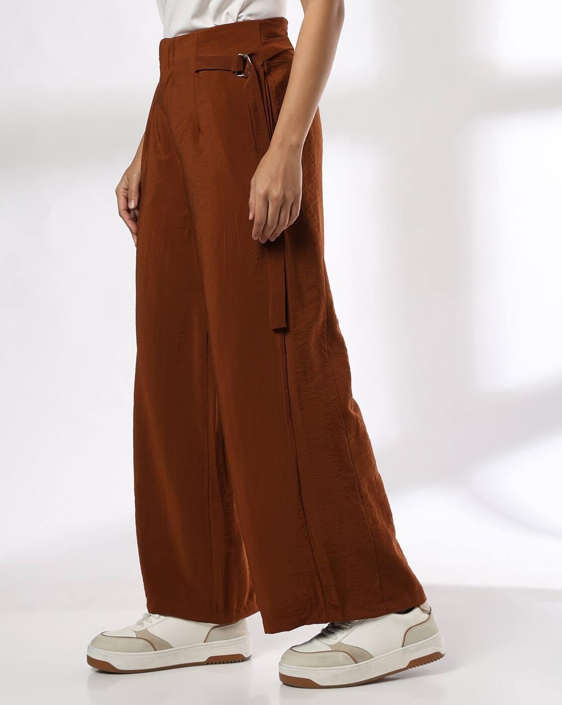 Women Wide-Leg Belted Pants