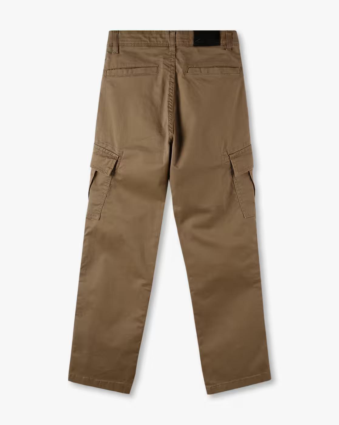 Boys Woven Wide-Leg Flat-Front Cargo Pants