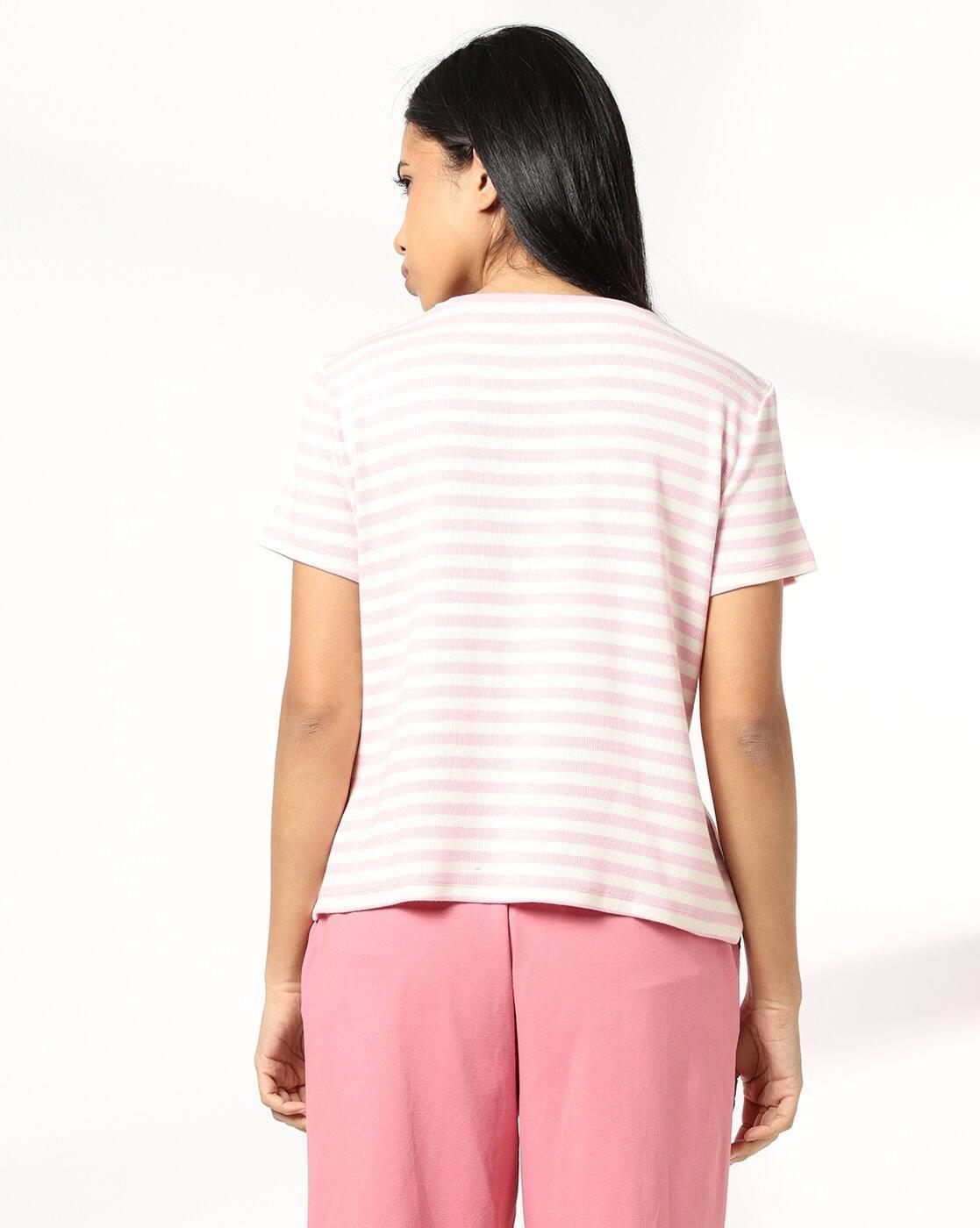 Women Striped Round-Neck T-Shirt