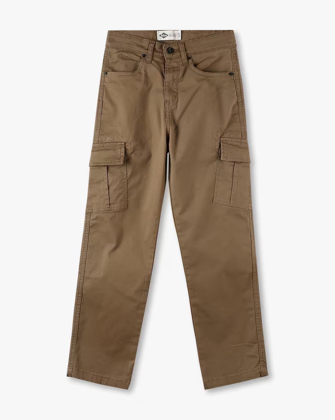 Boys Woven Wide-Leg Flat-Front Cargo Pants