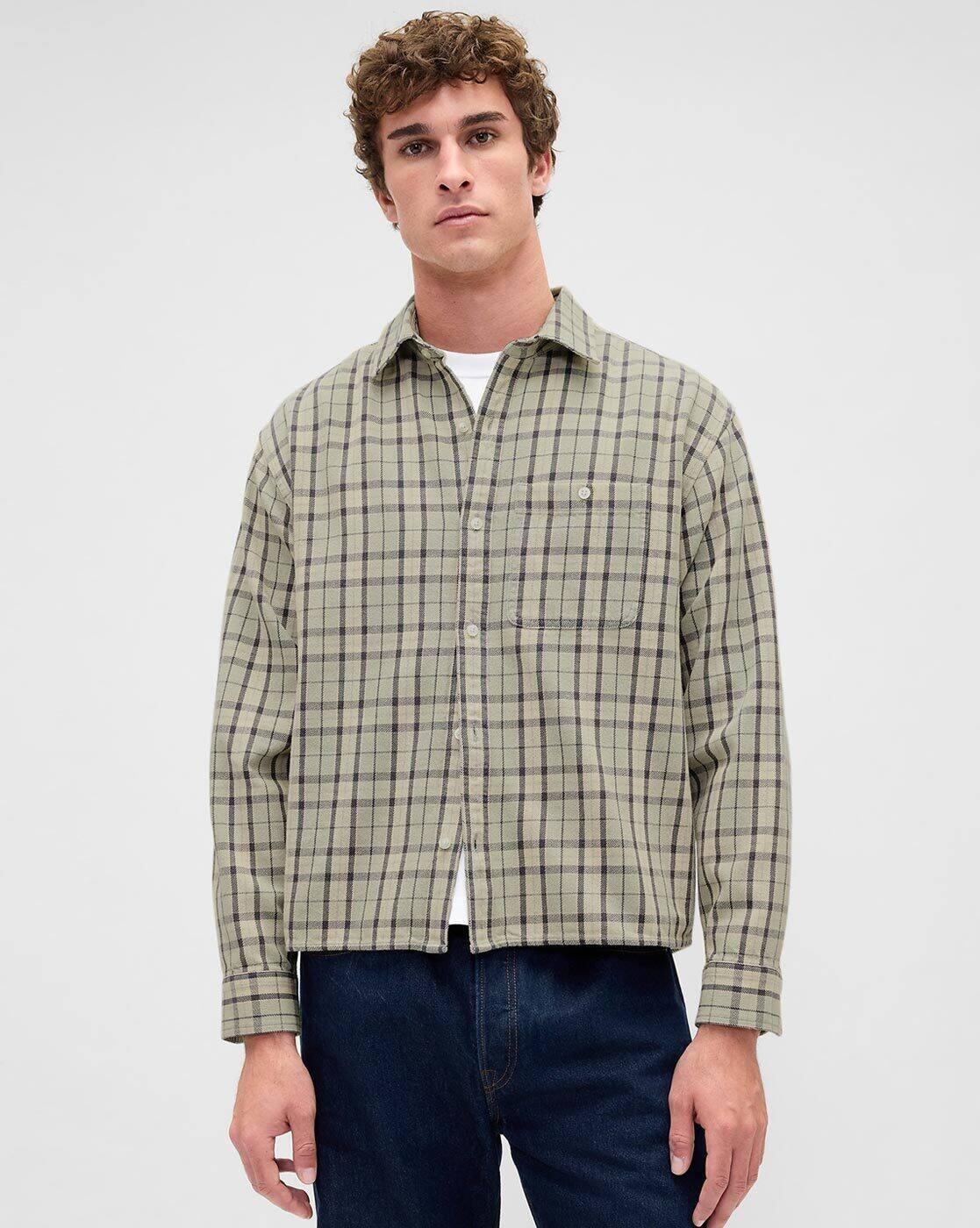 Checked Relaxed Fit Spread Collar Shirt