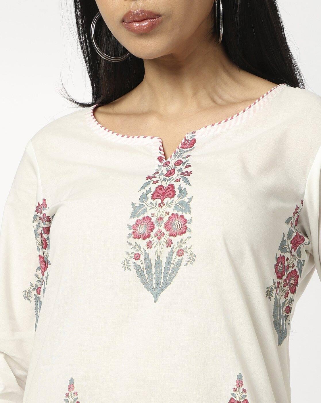 Women Floral Print Straight Kurta with Palazzos & Dupatta