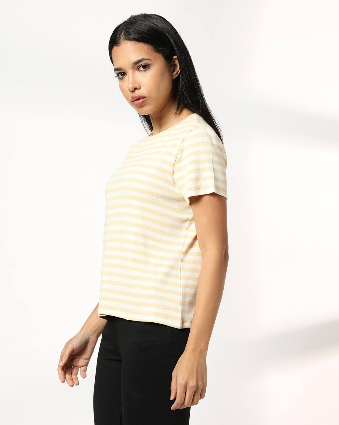 Women Striped Round-Neck T-Shirt