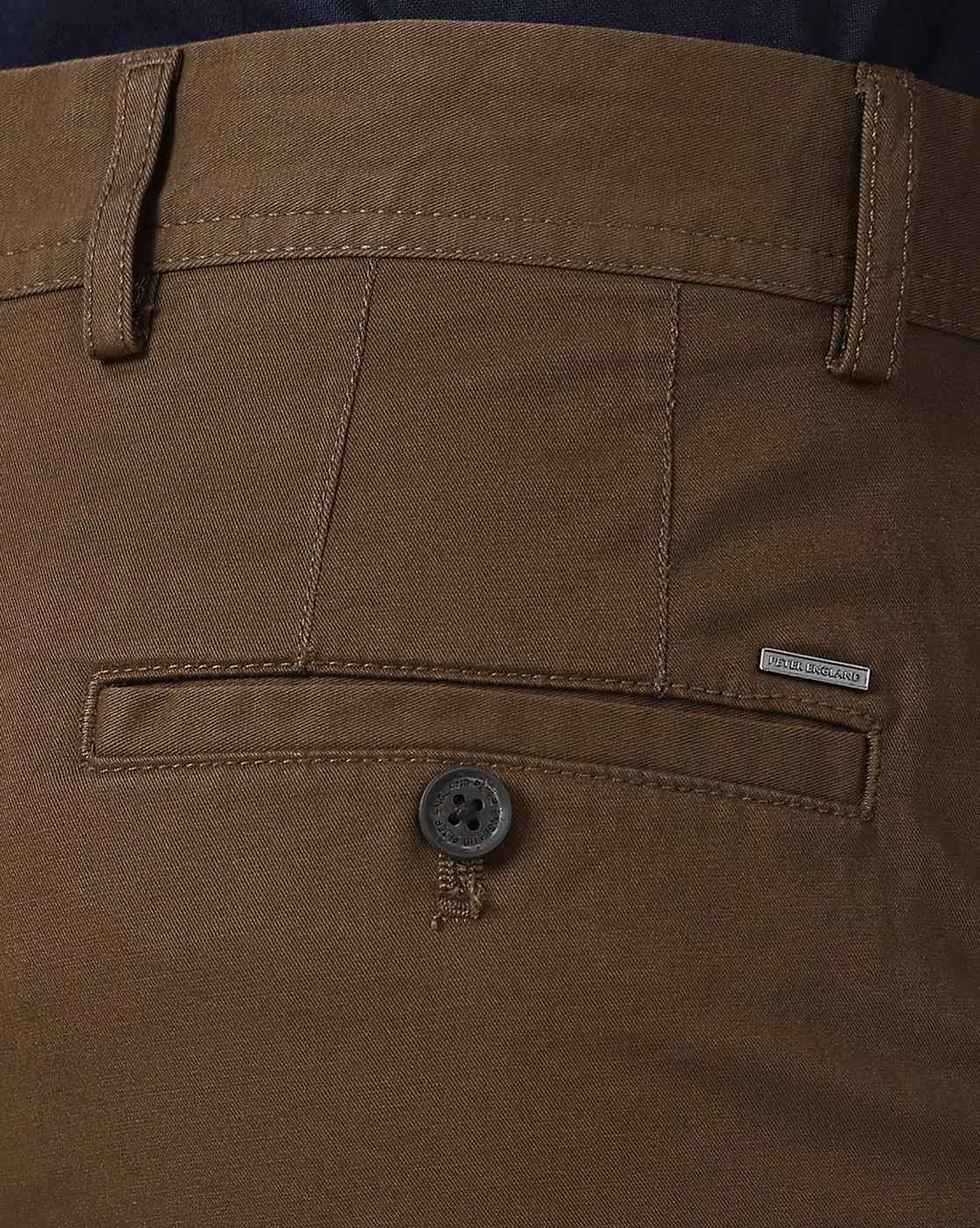 Men Slim Fit Flat-Front Trousers