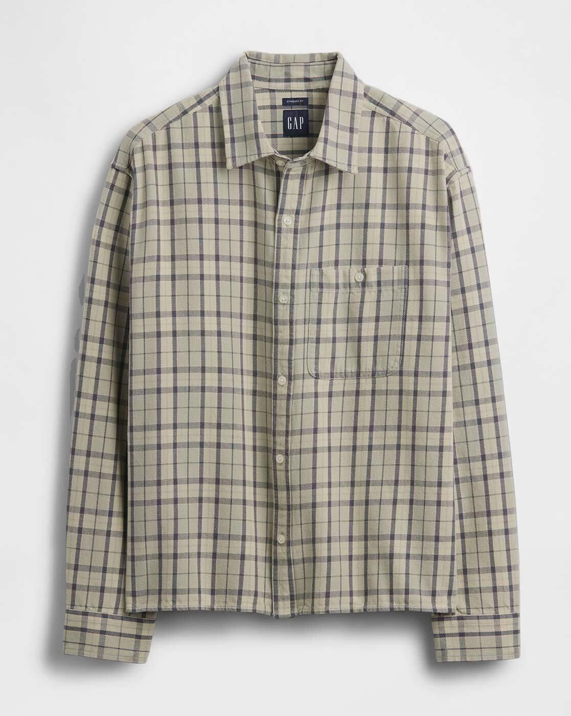 Checked Relaxed Fit Spread Collar Shirt