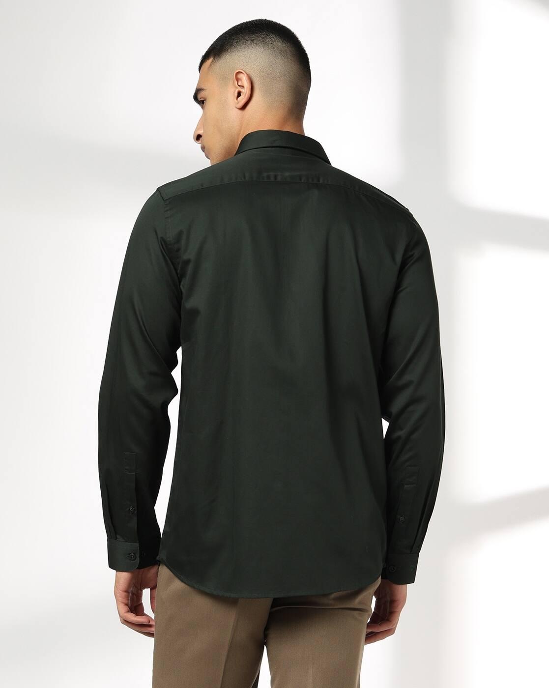 Men Slim Fit Cotton Shirt with Patch Pocket