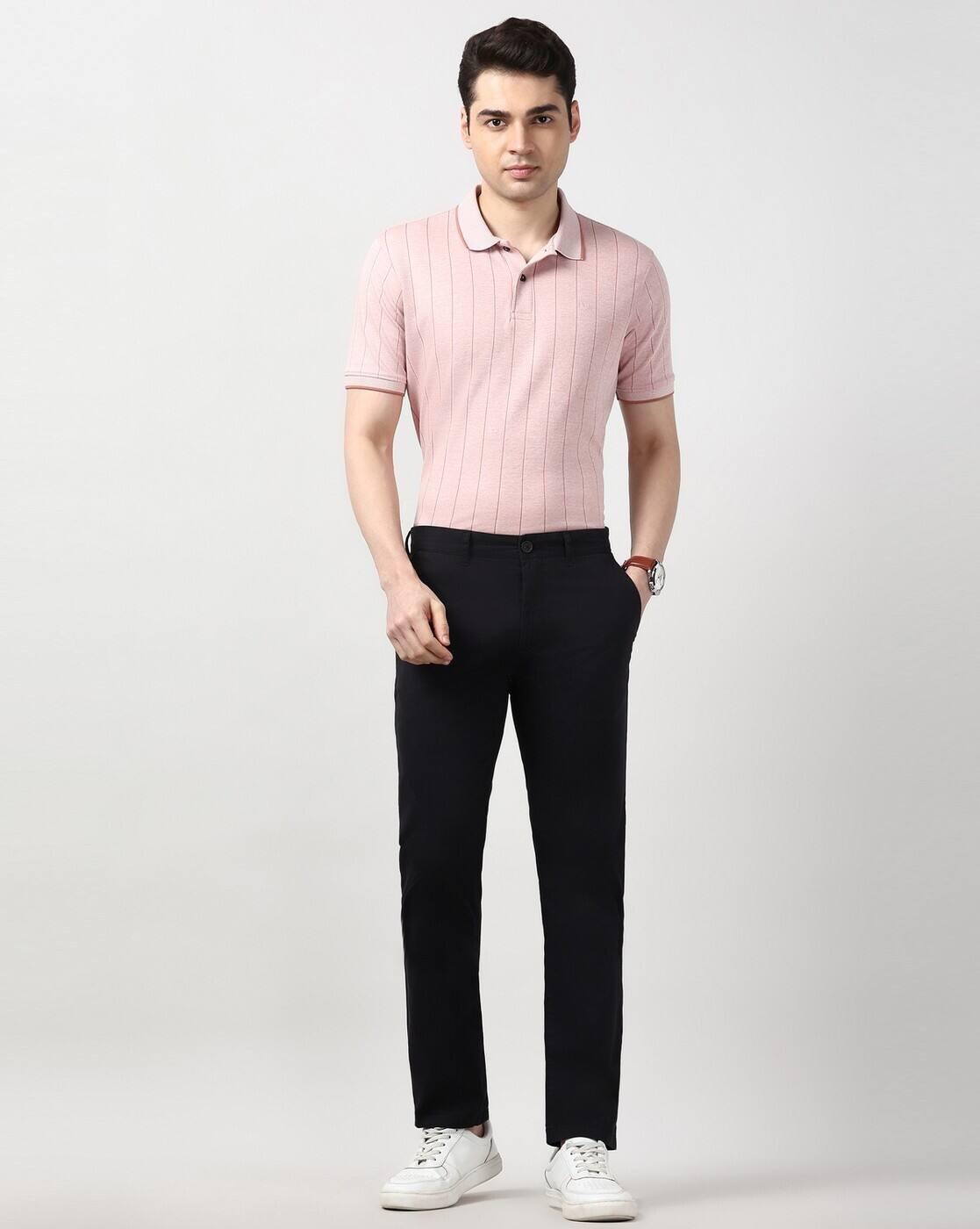Men Slim Fit Flat-Front Trousers