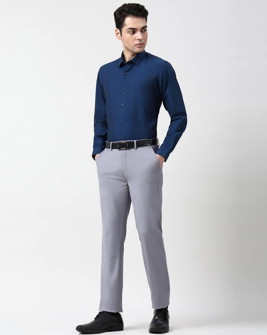Men Micro Print Slim Fit Shirt