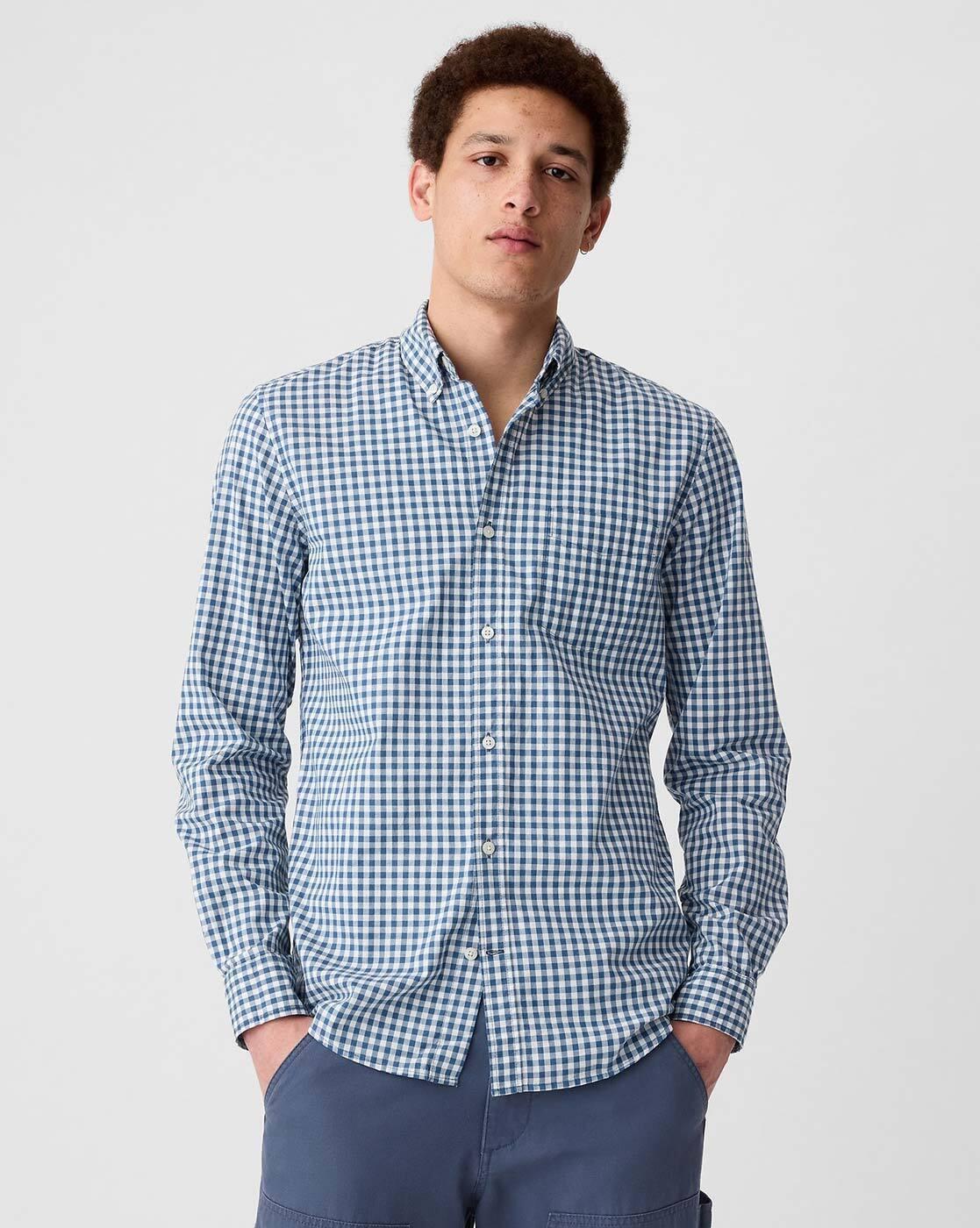 Checked Slim Fit Button-Down Collar Shirt