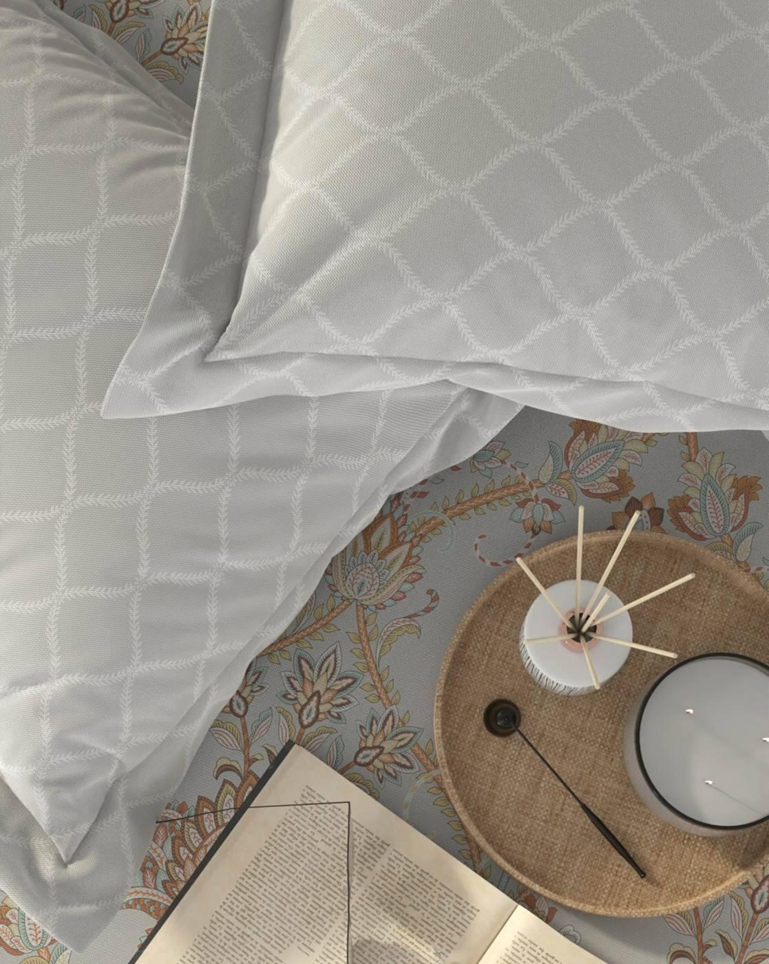 144 TC Floral Print Cotton Double Bedsheet with Pillow Covers