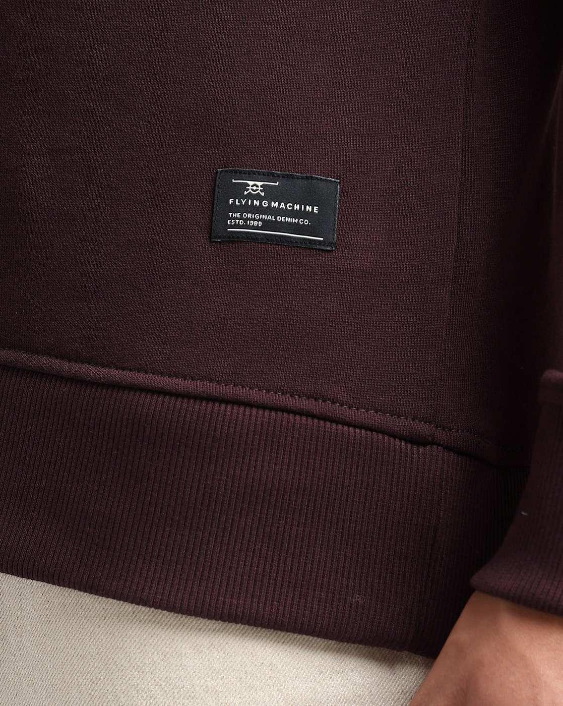 Wine Men Brand Embroidered Regular Fit Sweatshirt