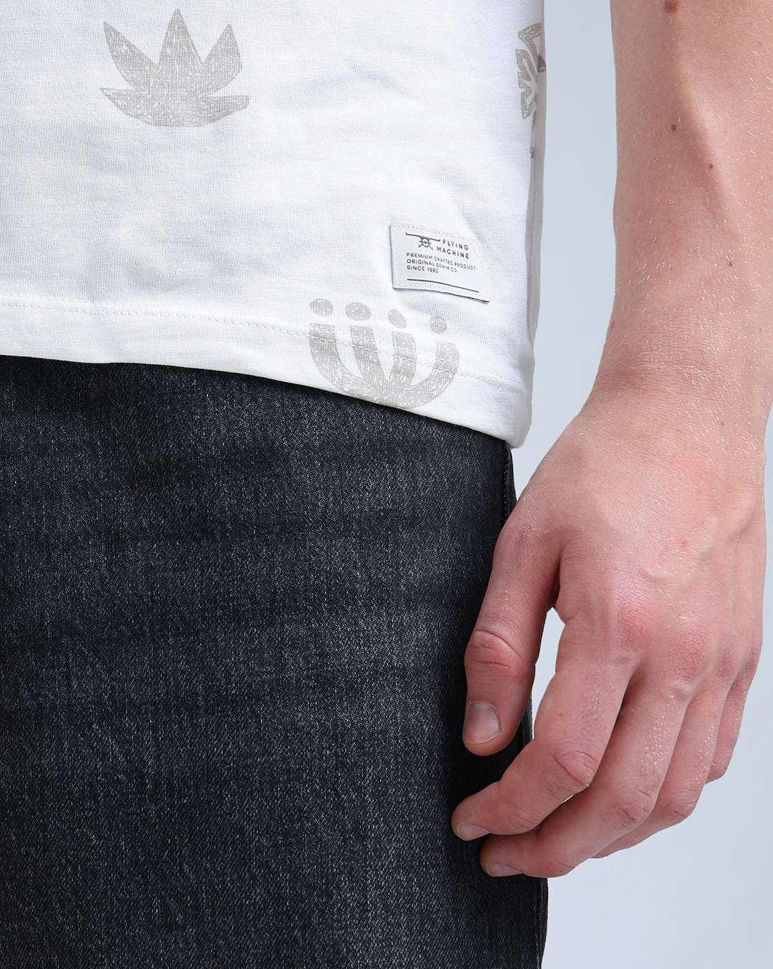 Men Printed Regular Fit Crew-Neck T-Shirt