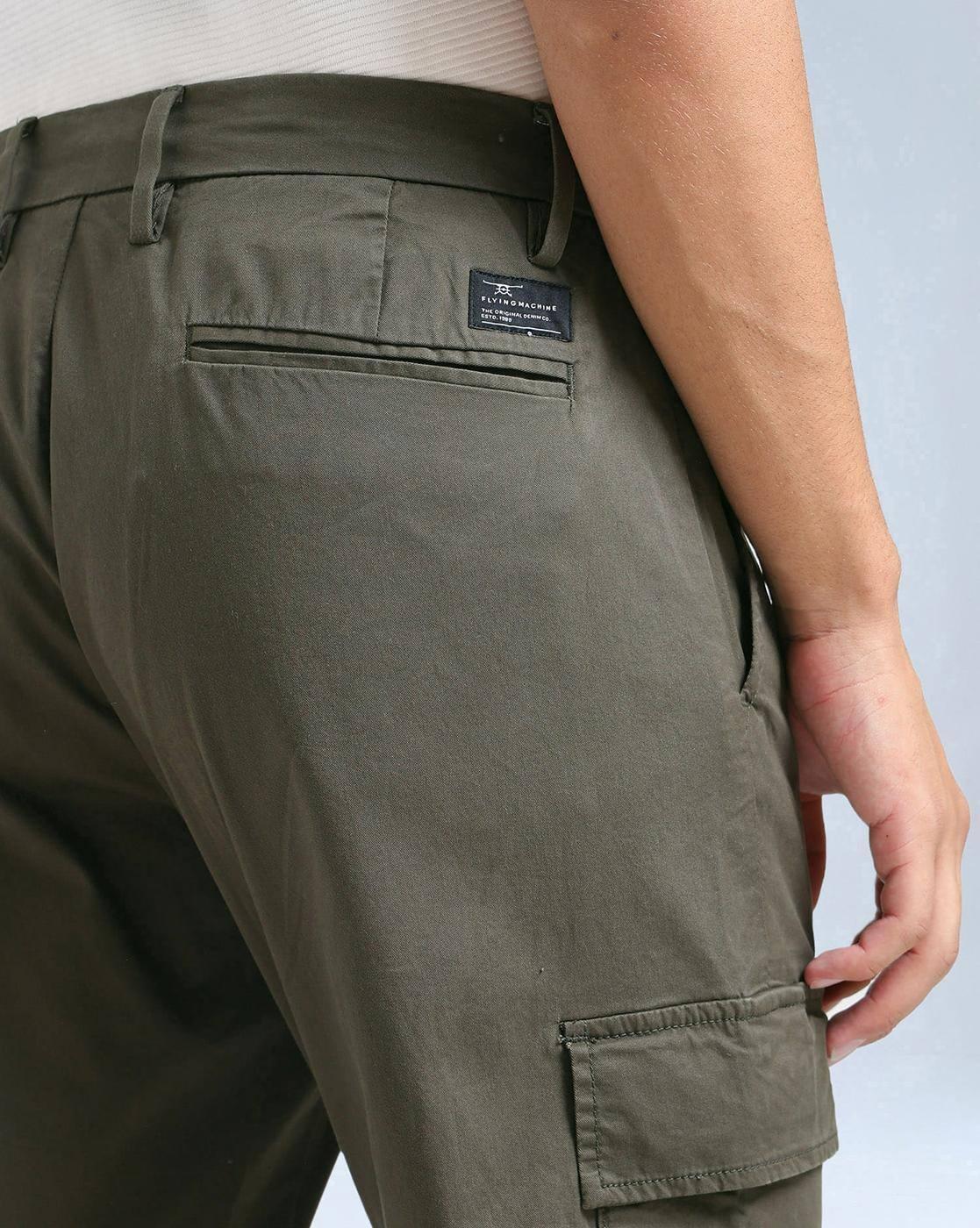 Men Relaxed Tapered Fit Twill Cargos