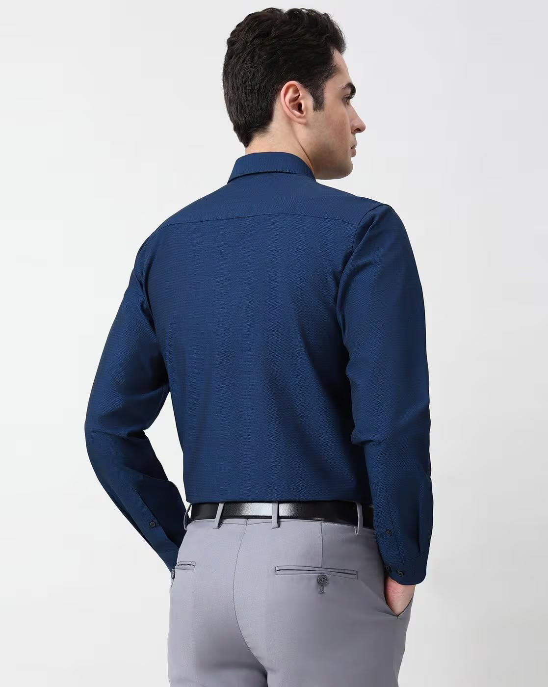 Men Micro Print Slim Fit Shirt