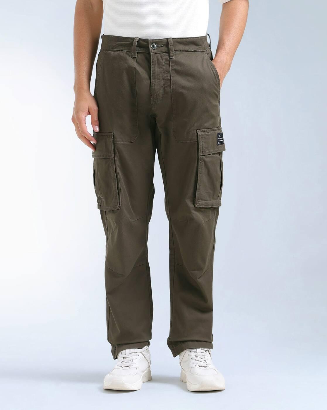 Men Relaxed Tapered Fit Twill Cargos