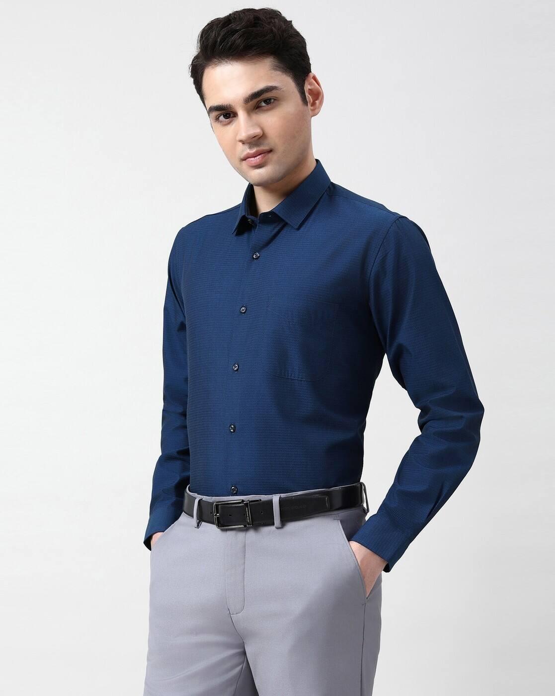 Men Micro Print Slim Fit Shirt