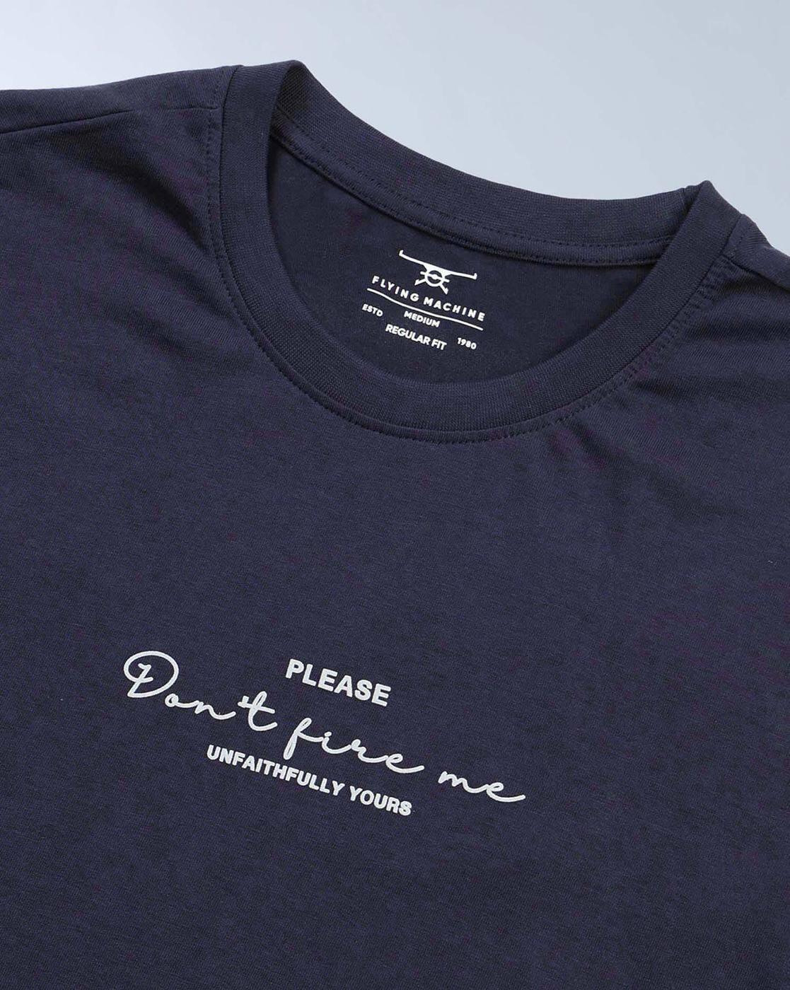 Men Printed Regular Fit Crew-Neck T-Shirt