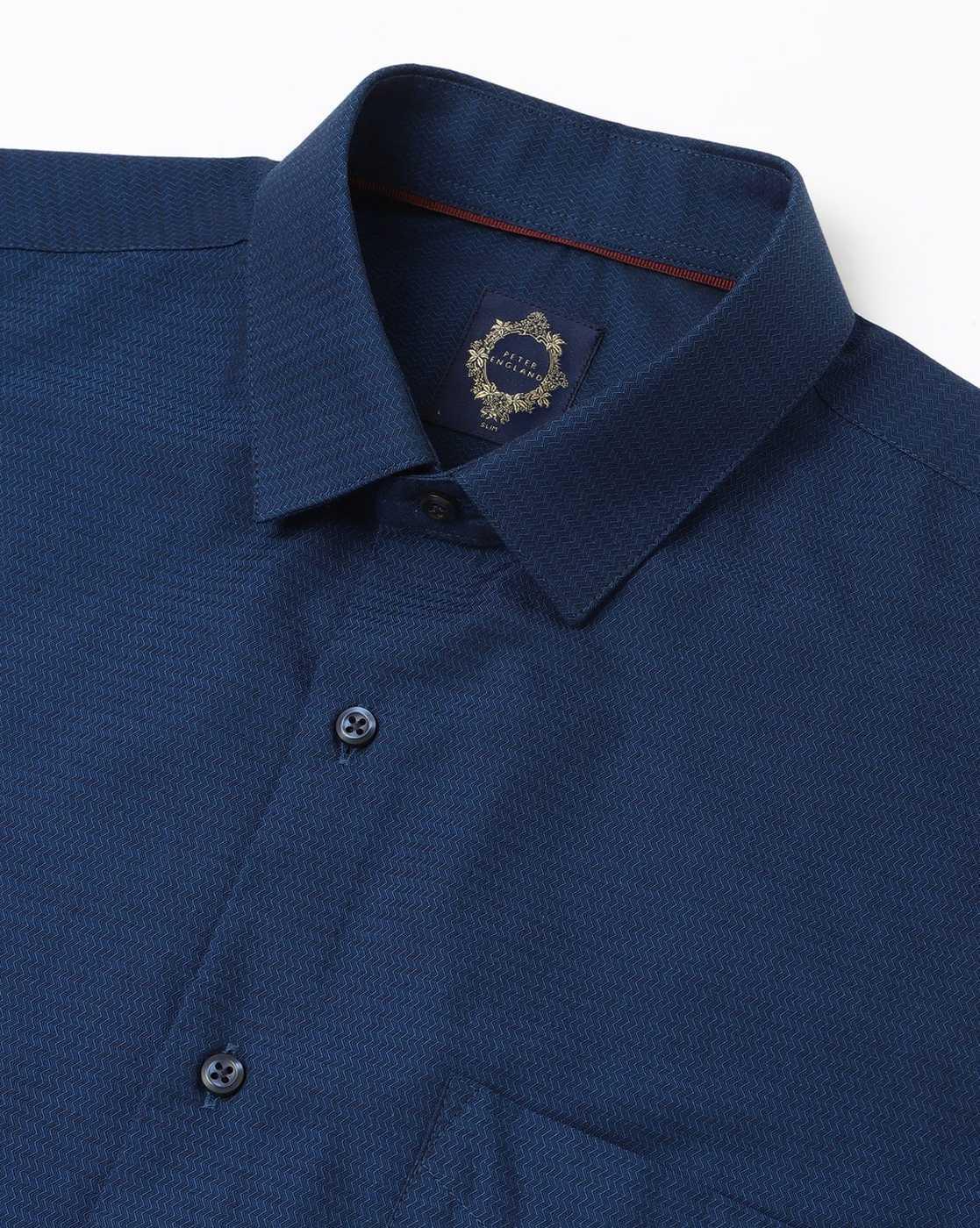 Men Micro Print Slim Fit Shirt