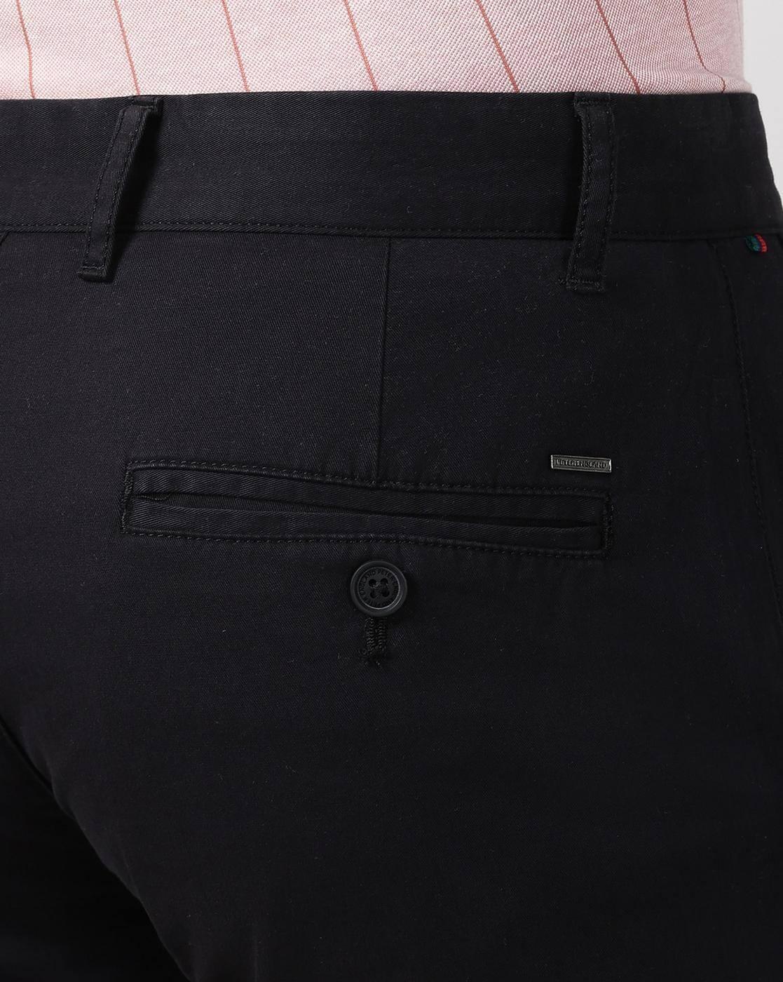 Men Slim Fit Flat-Front Trousers