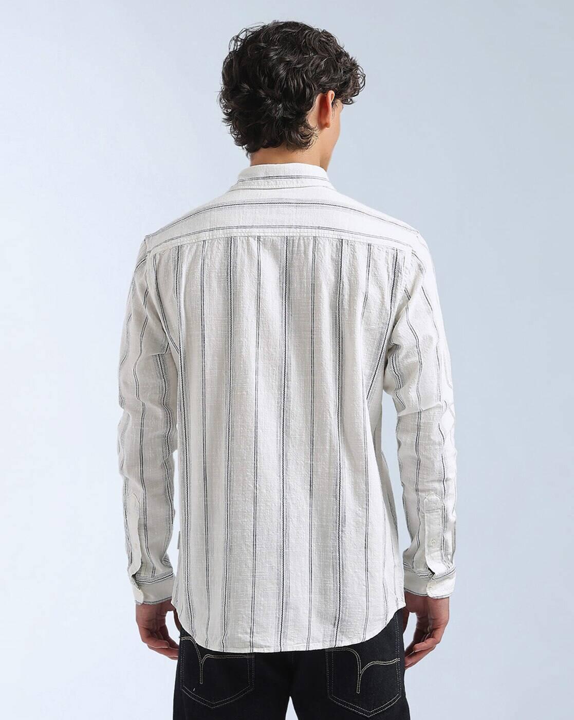 Men Vertical Striped Slim Fit Shirt