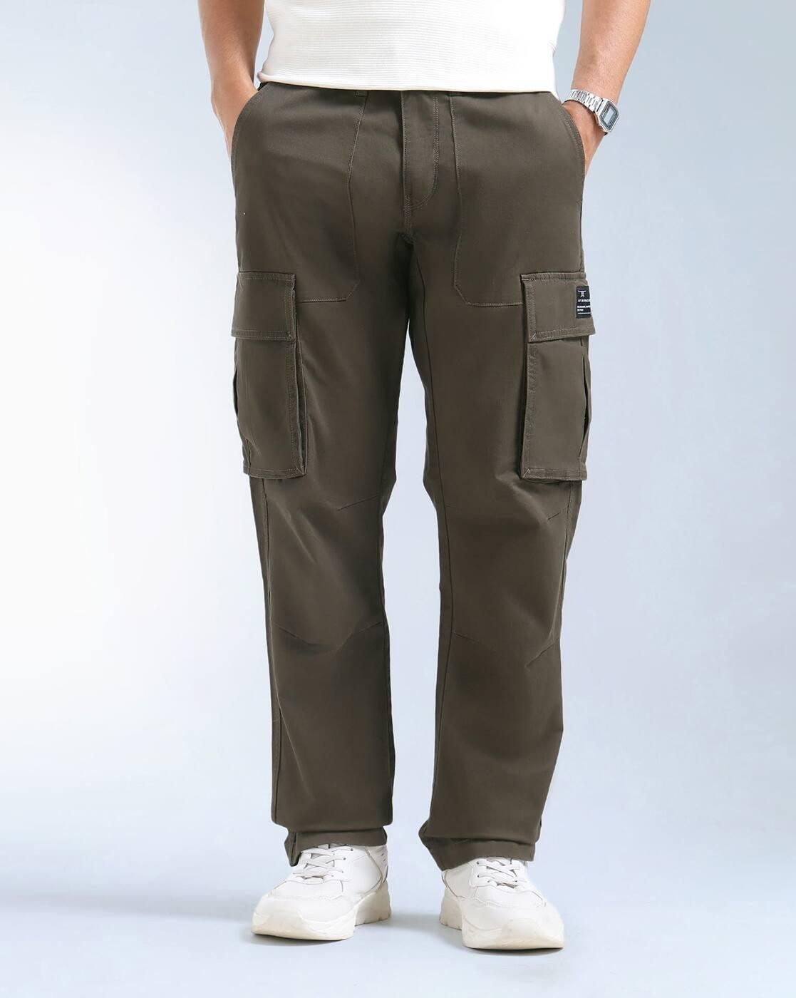 Men Relaxed Tapered Fit Twill Cargos
