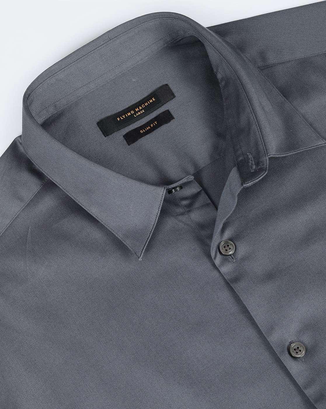 Men Solid Sateen Shirt