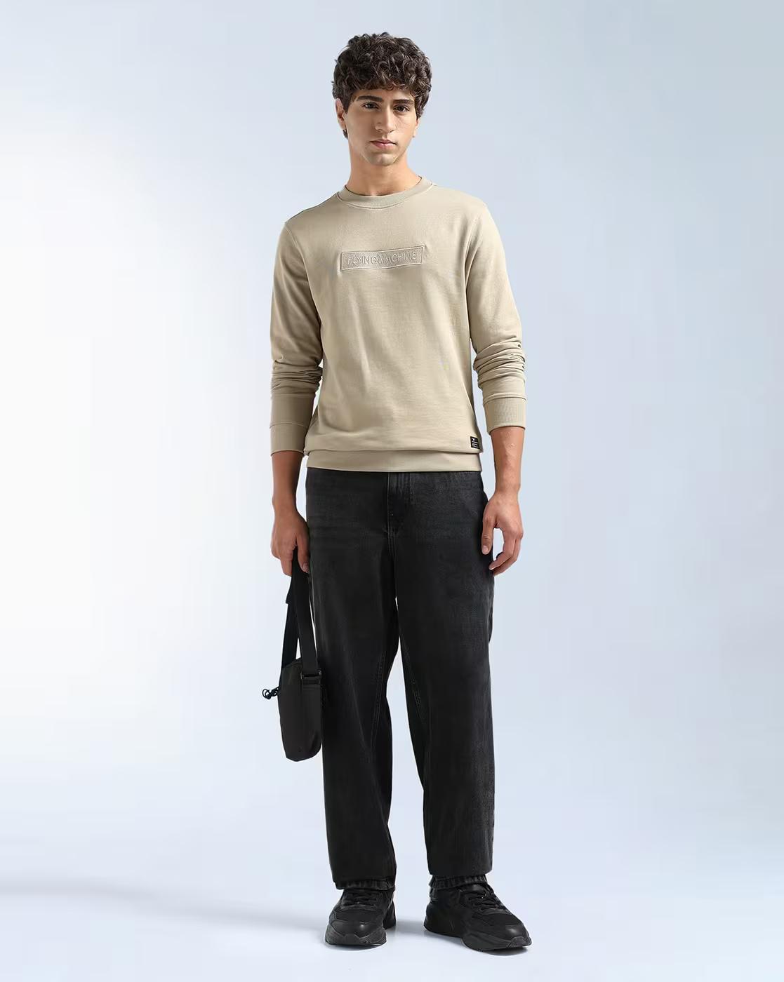 Brand Embroidered Regular Fit Sweatshirt