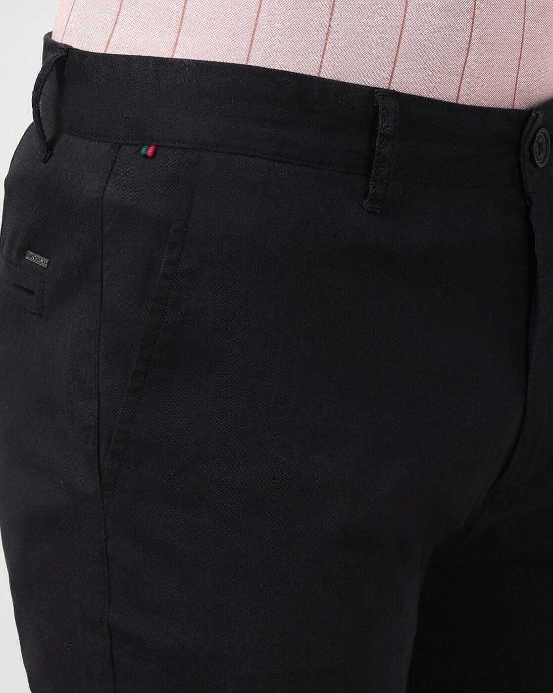 Men Slim Fit Flat-Front Trousers