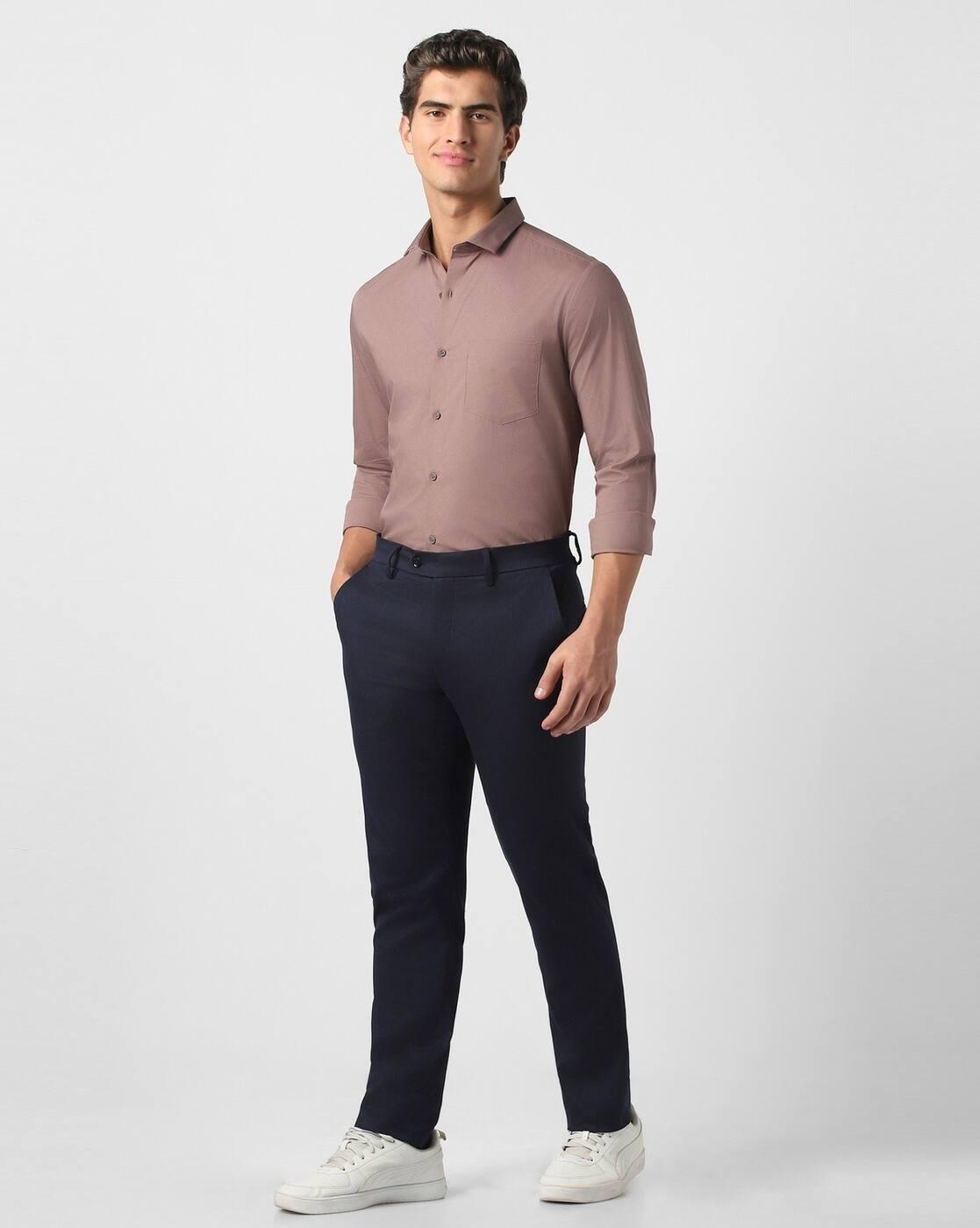Men Patterned Slim Fit Shirt with Patch Pocket