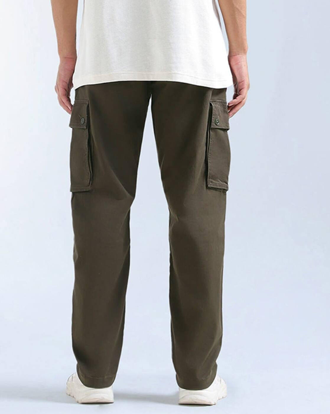 Men Relaxed Tapered Fit Twill Cargos