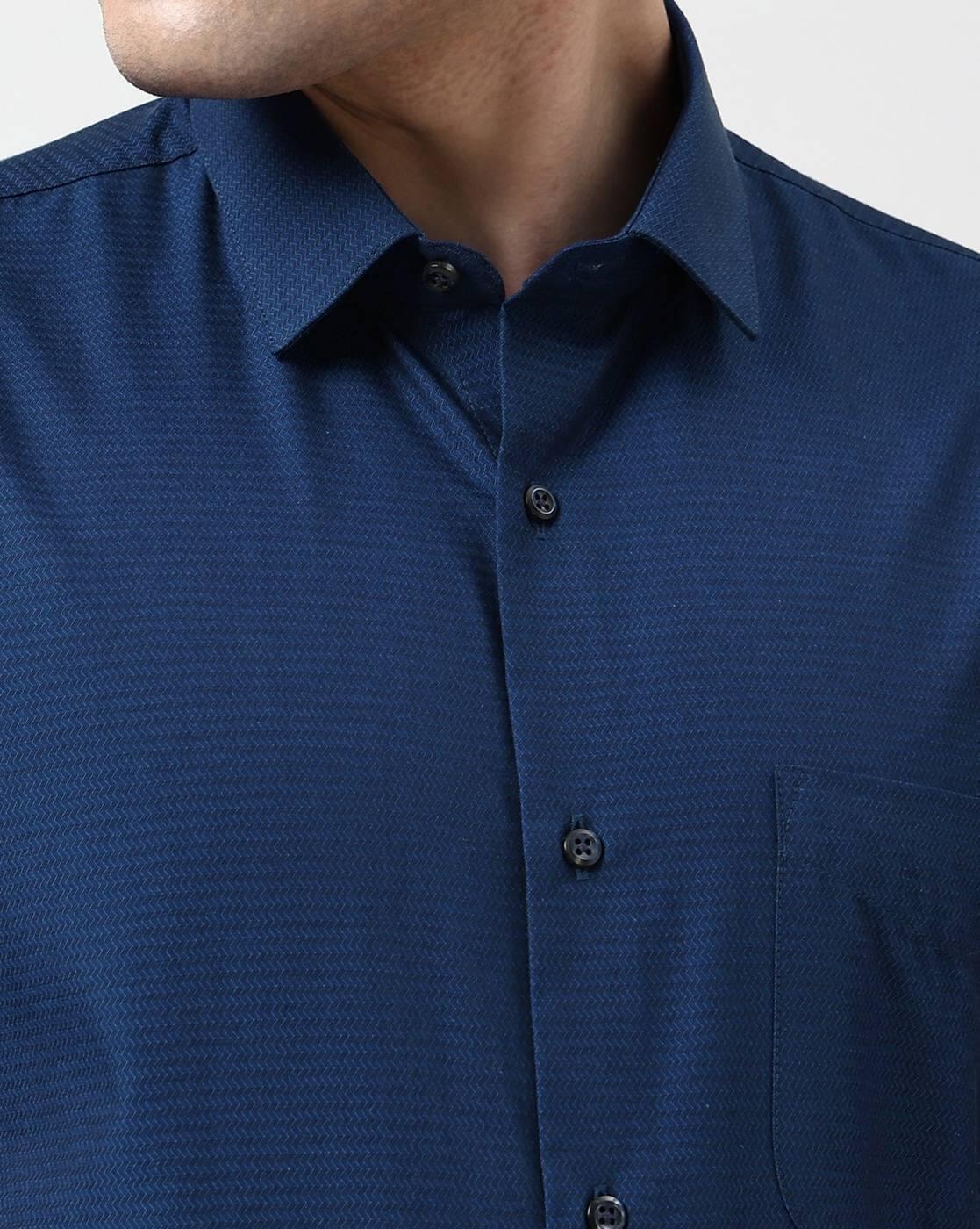 Men Micro Print Slim Fit Shirt