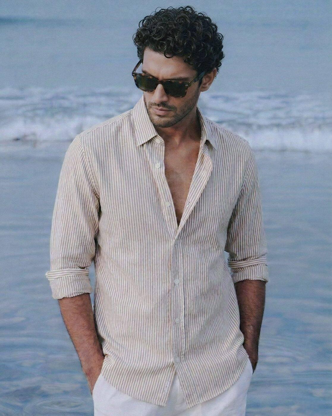 Men Striped Regular Fit Spread-Collar Shirt