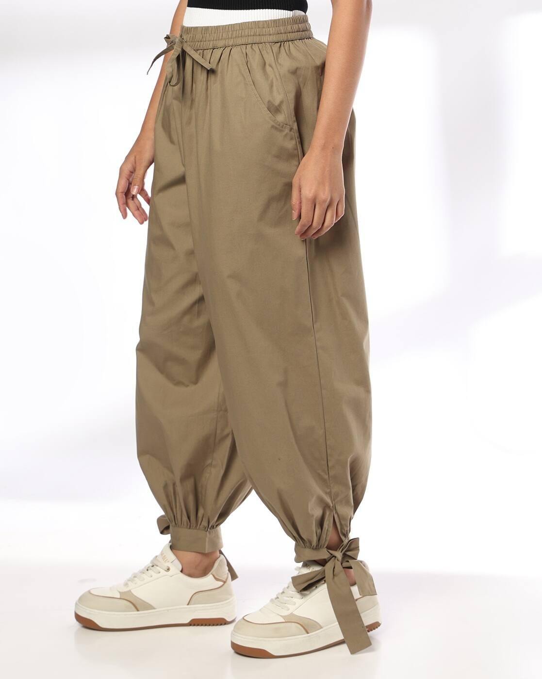 Women Relaxed Fit Tie-Up Balloon Pants