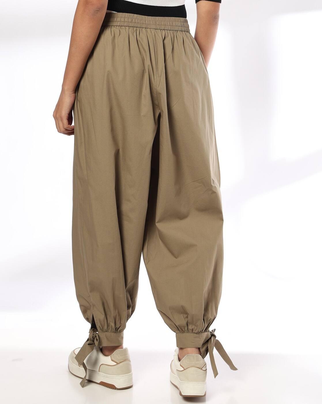 Women Relaxed Fit Tie-Up Balloon Pants