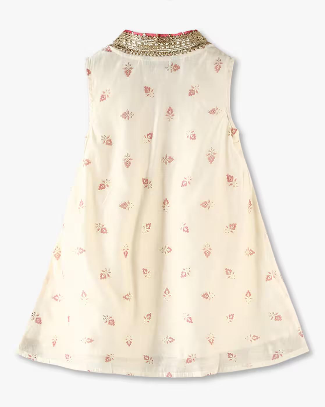 Girls Printed A-Line Kurta & Pants with Dupatta