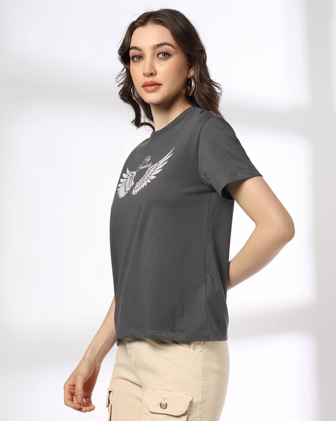 Women Graphic Print Regular Fit Crew-Neck T-Shirt