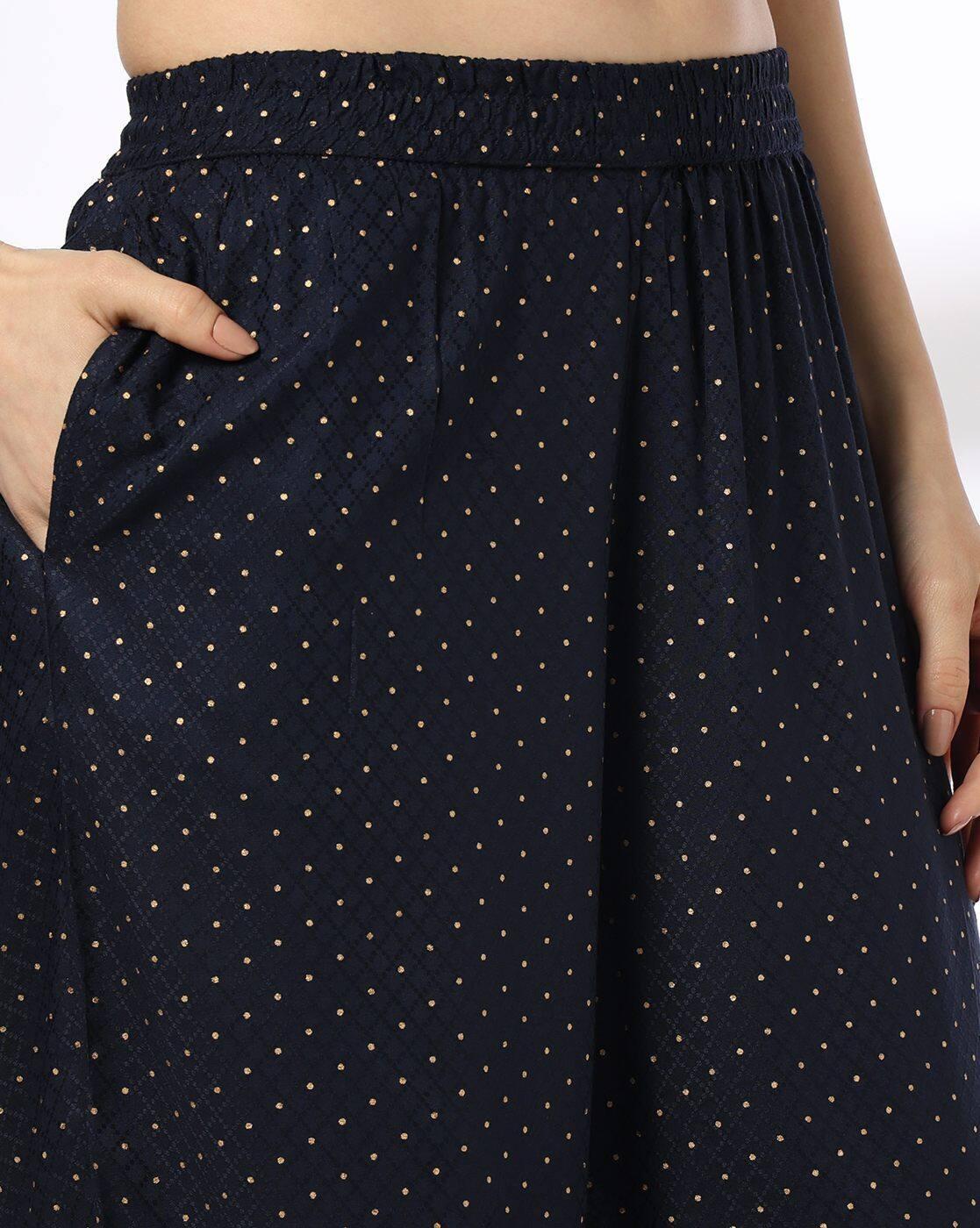 POLKA AOP SHOULDER YOKE EMB S, NAVY, XXL